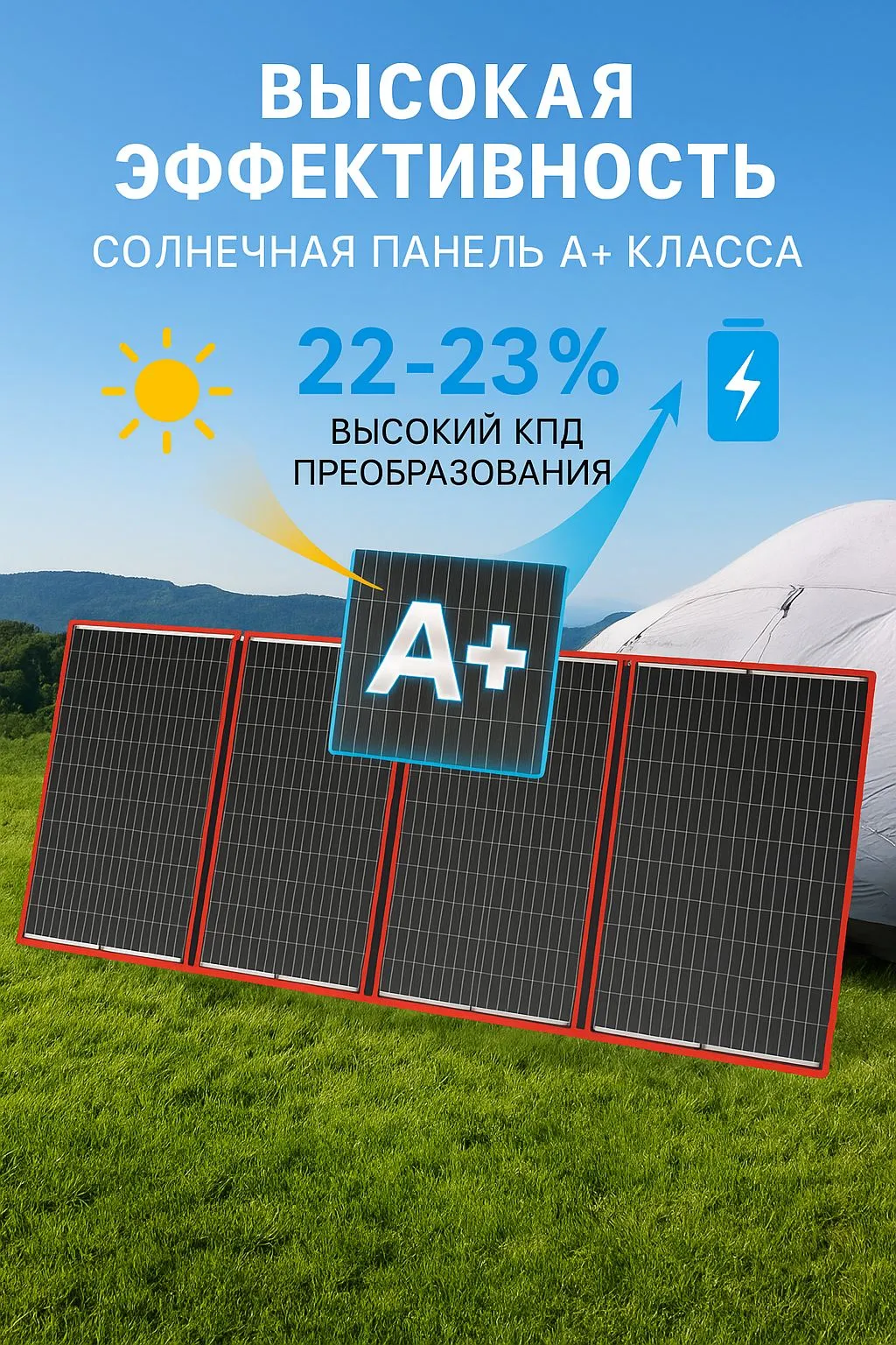 Солнечная панель Dokio FFSP-160M, складная, 150 Вт, фото 3